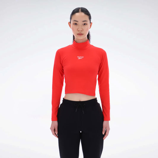 Jade Long Sleeve Roll Neck Slim Crop Top