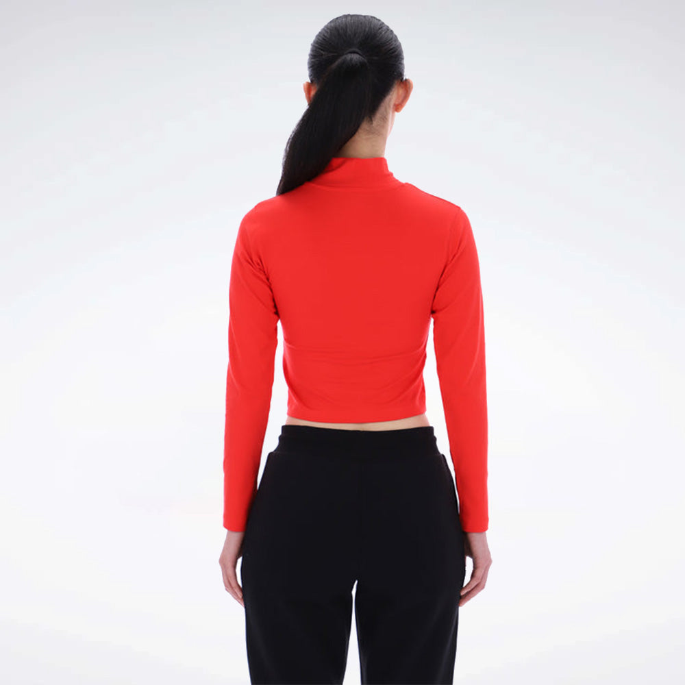 Jade Long Sleeve Roll Neck Slim Crop Top