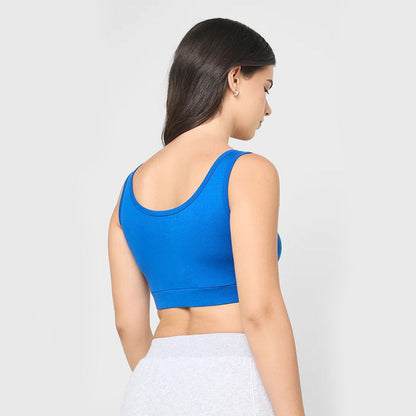 Luna Scoop Neck Small Logo Women's Bra Top