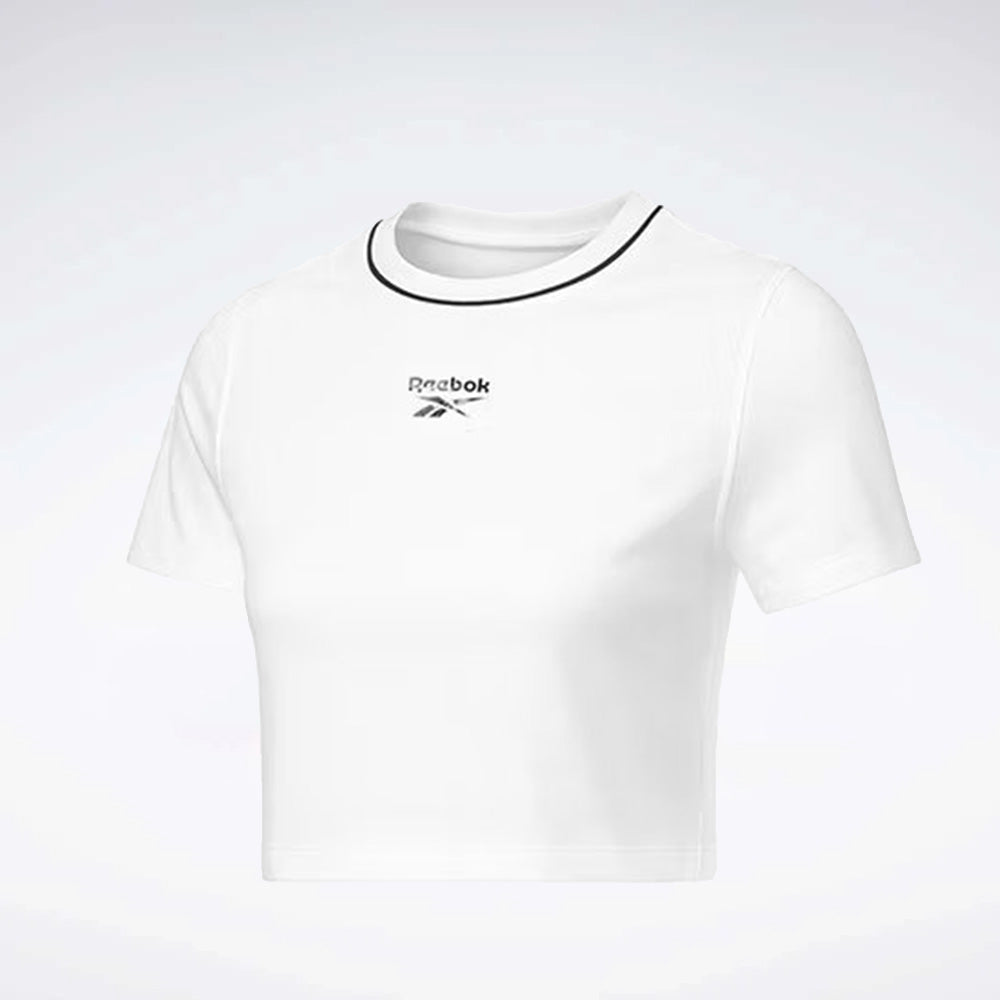 Two-Color Logo Crew Cropped Short Sleeve Women's Tee