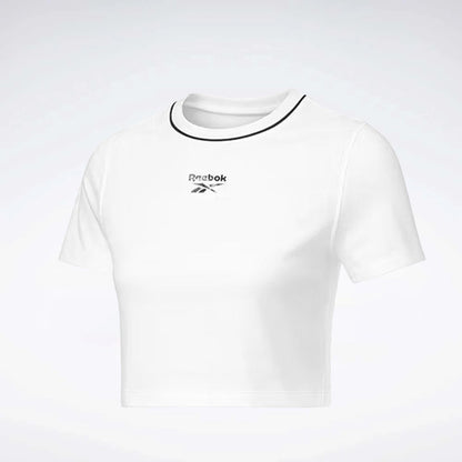 Two-Color Logo Crew Cropped Short Sleeve Women's Tee