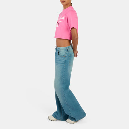 Sadie 2 Colour Logo Crew Cropped Short Sleeve Women's T-Shirt
