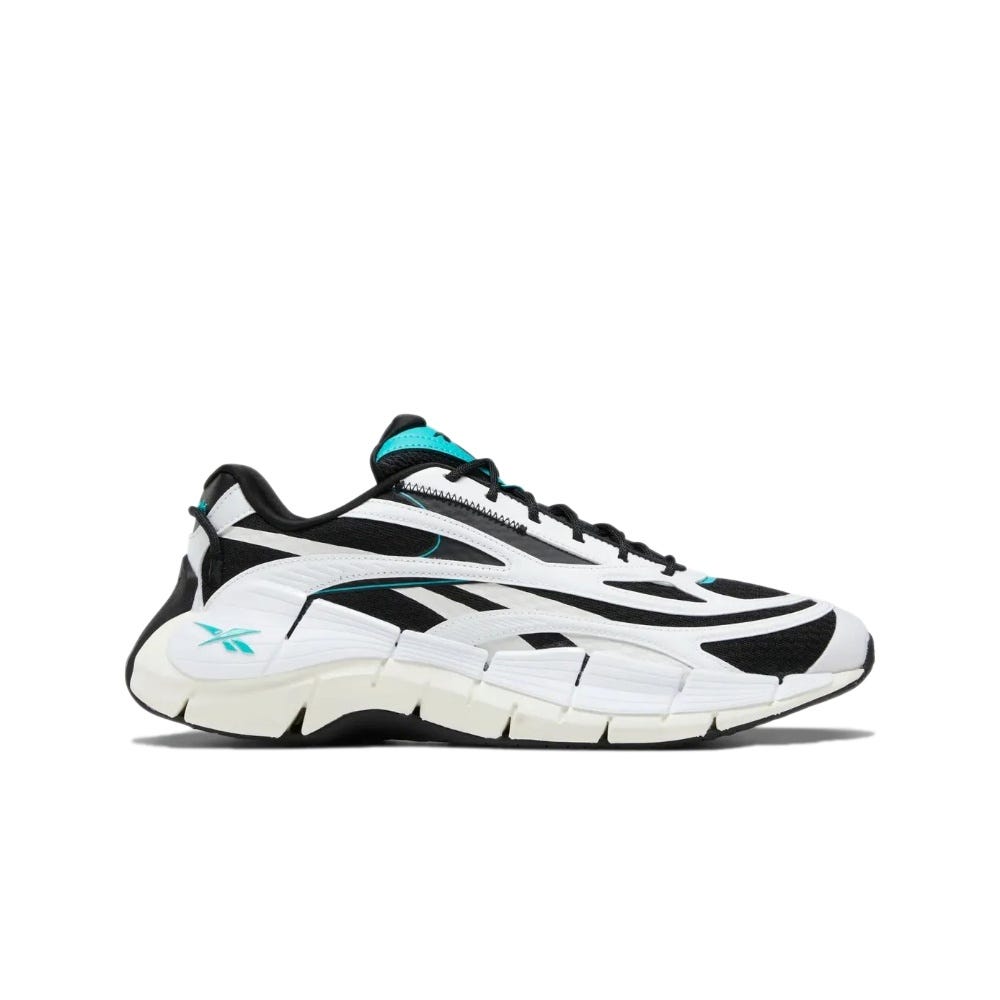 Reebok Zig Kinetica 2.5 Running Shoes In Black/Cloud White/Classic Teal