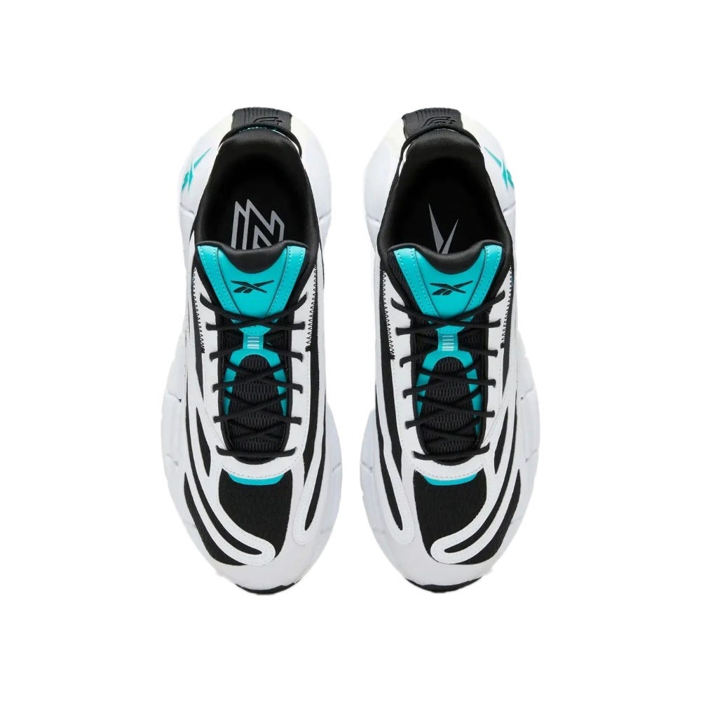 Reebok Zig Kinetica 2.5 Running Shoes In Black/Cloud White/Classic Teal