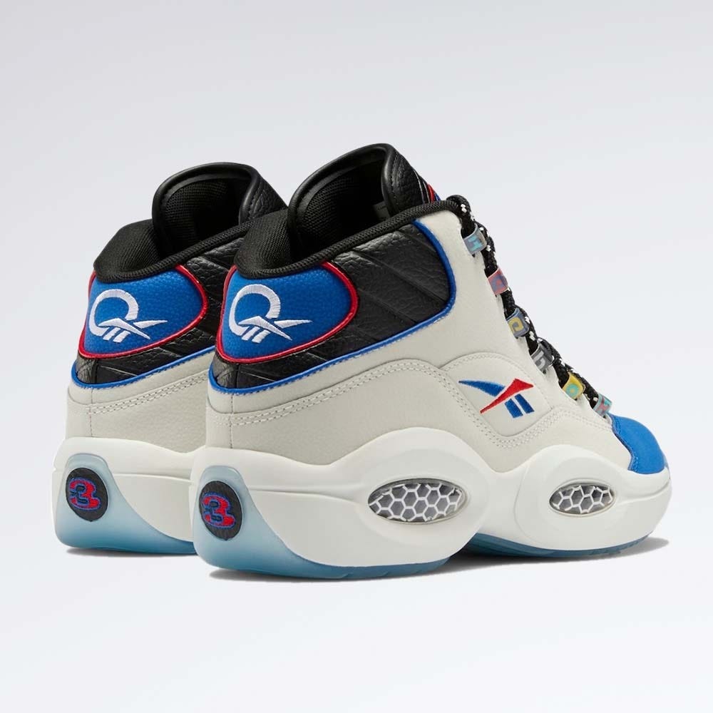 Reebok Classic Question Mid Shoes In Chalk/Core Black/Vector Blue