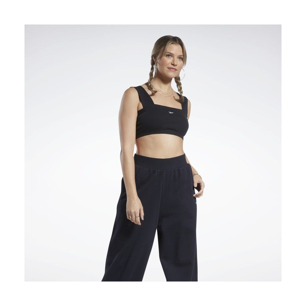 Reebok Classics Ribbed Bra In Black