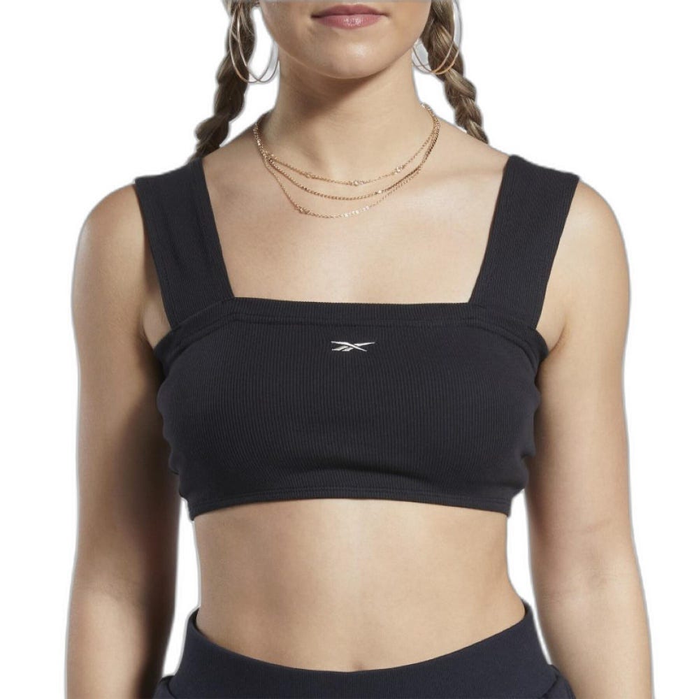 Reebok Classics Ribbed Bra In Black