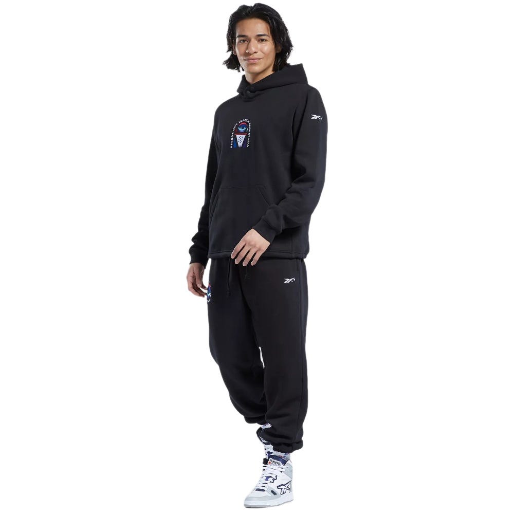 Reebok Bb City League Fleece Hoodie In Black