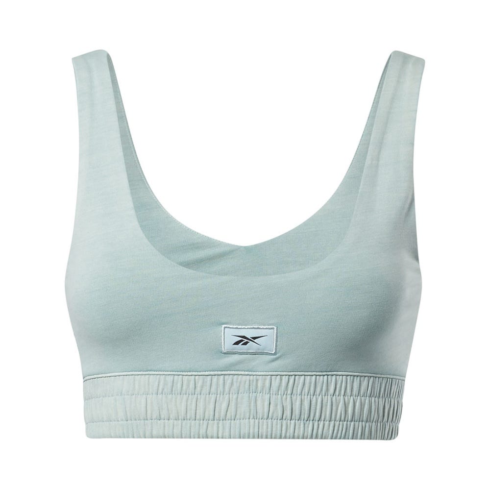 Reebok Natural Dye Fitted Bralette In Sea Grey