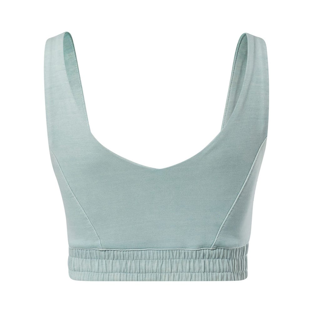 Reebok Natural Dye Fitted Bralette In Sea Grey