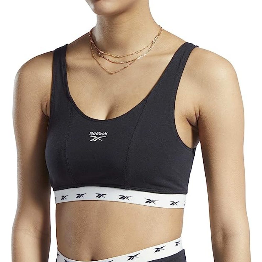 Reebok Active Bustier With Stretch In Black