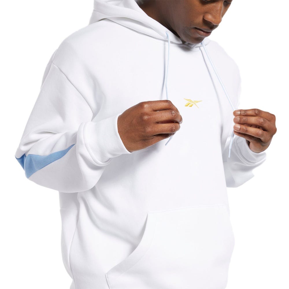 Reebok Basketball Back Vector Fleece Hoodie In White