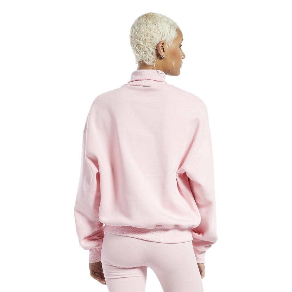 Reebok Classics Sparkle Sweatshirt Round Neck Woman In Pink Glow 