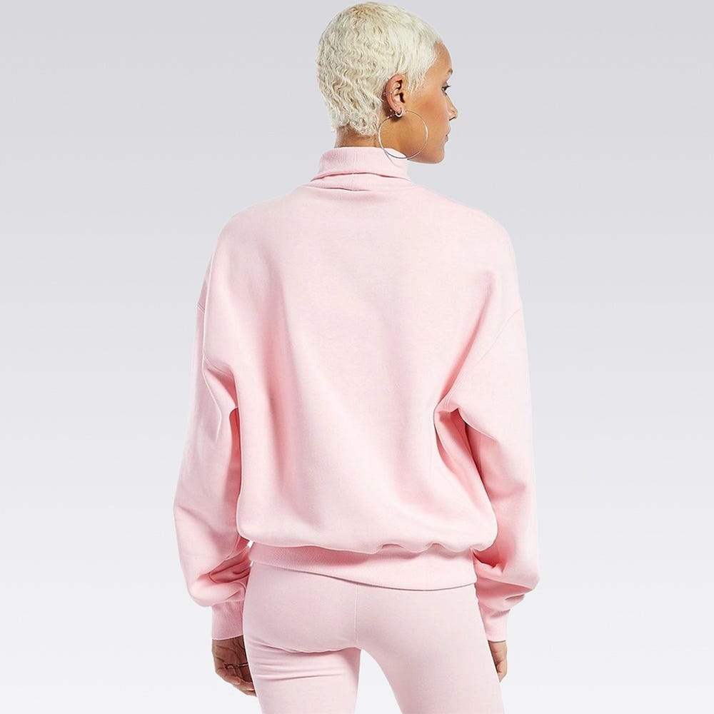 Reebok Classics Sparkle Sweatshirt Round Neck Woman In Pink Glow 