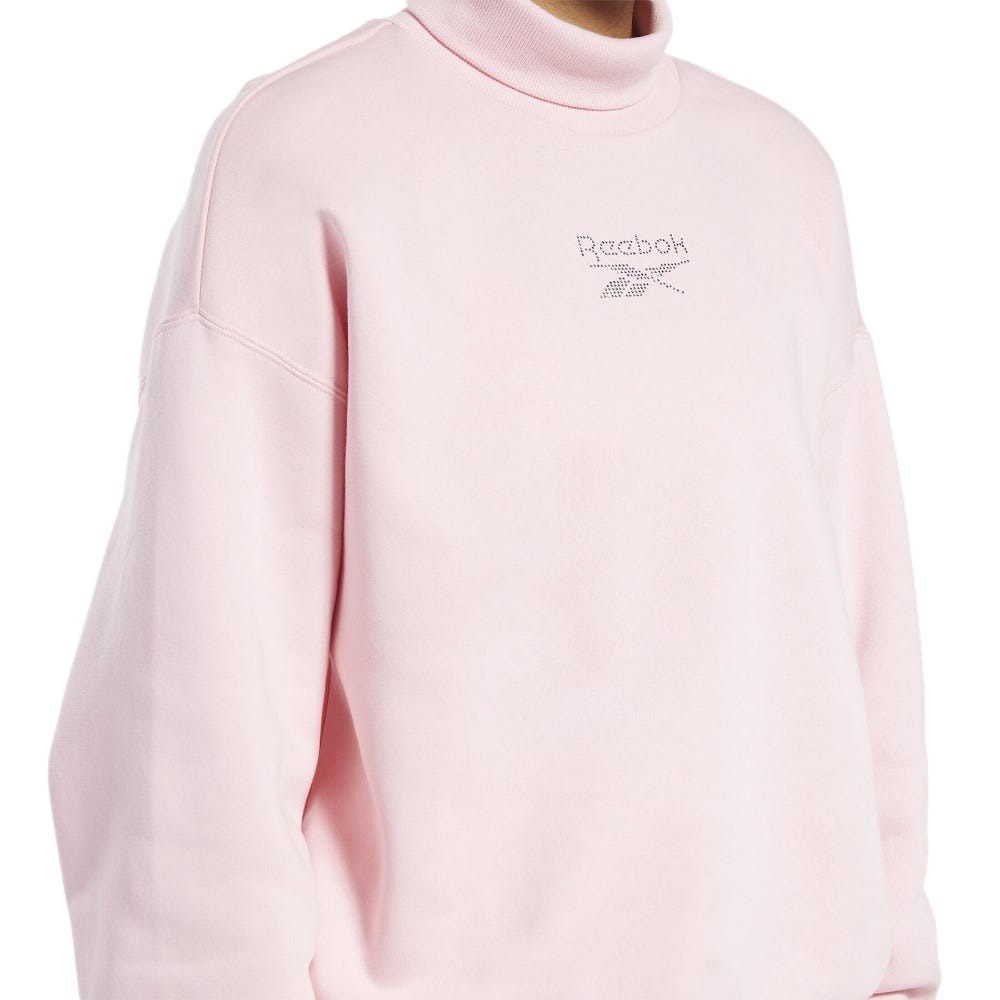 Reebok Classics Sparkle Sweatshirt Round Neck Woman In Pink Glow 