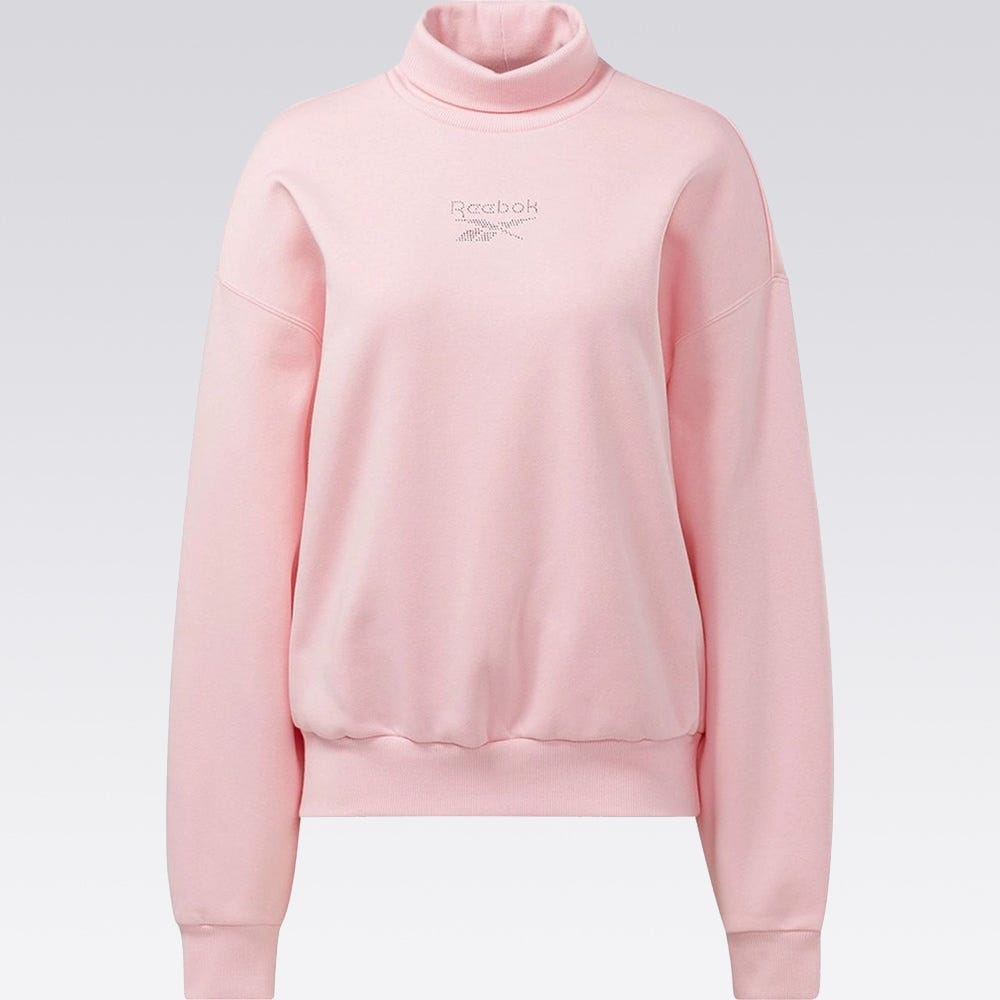 Reebok Classics Sparkle Sweatshirt Round Neck Woman In Pink Glow 