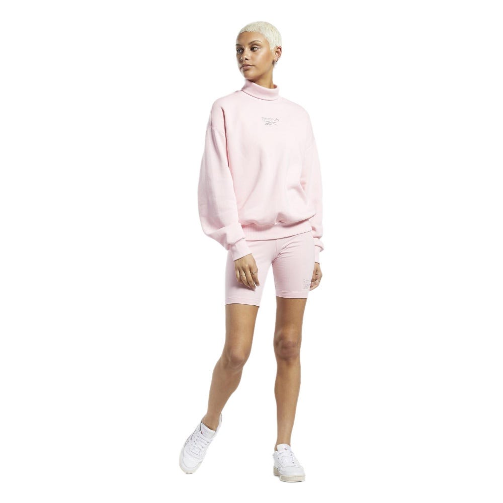 Reebok Classics Sparkle Sweatshirt Round Neck Woman In Pink Glow 